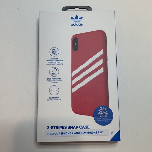 NWT adidas red striped iPhone X XS phone case - Picture 5 of 7